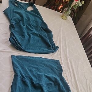 Beyond the Bump Teal Racerback Tank Top